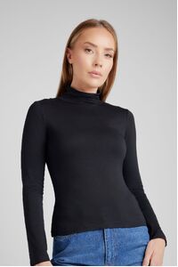 Black High Neck Cotton Body Top