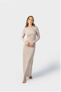 Clay Luxe Long Sleeve Slip Dress