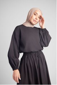 Onyx Puff Sleeve Top
