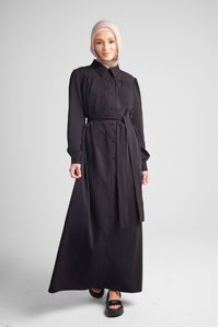 Ecru Classic Belted Dress