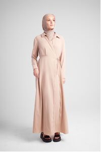 Italian Linen Wrap Shirt Dress