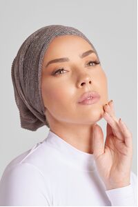 Brown Lurex Turban