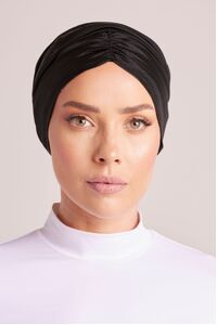 Black Ruched Turban