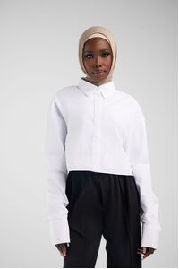 White Cropped Shirt