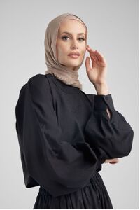 Black Balloon Sleeve Top