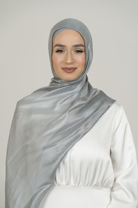 Gray Luxurious Satin Hijab
