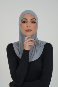 Gray Jersey Hijab Set