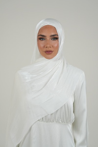 White Shimmery Crinkle Hijab