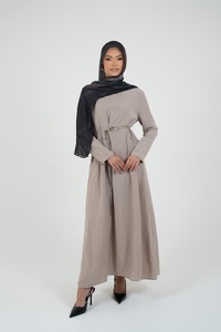 Powder Belted Linen Dress