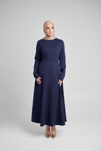 Navy Flounce Dress