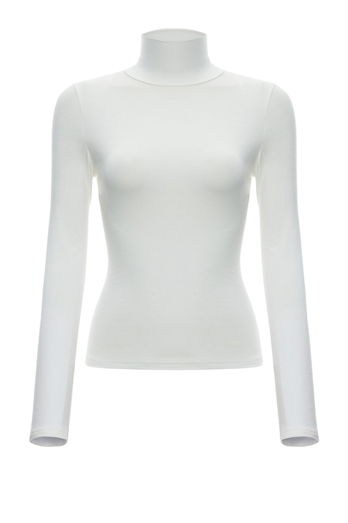 White High Neck Cotton Body Top [Size: 14]