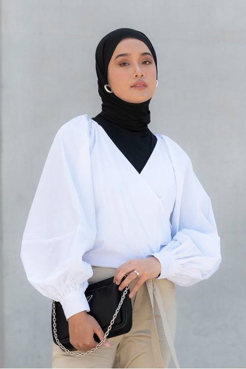White Wrap Blouse [size: 6]