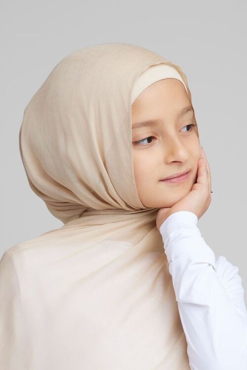 Warm Sand Kids Modal Hijab [size: Shawl - 50cm x 165cm ]