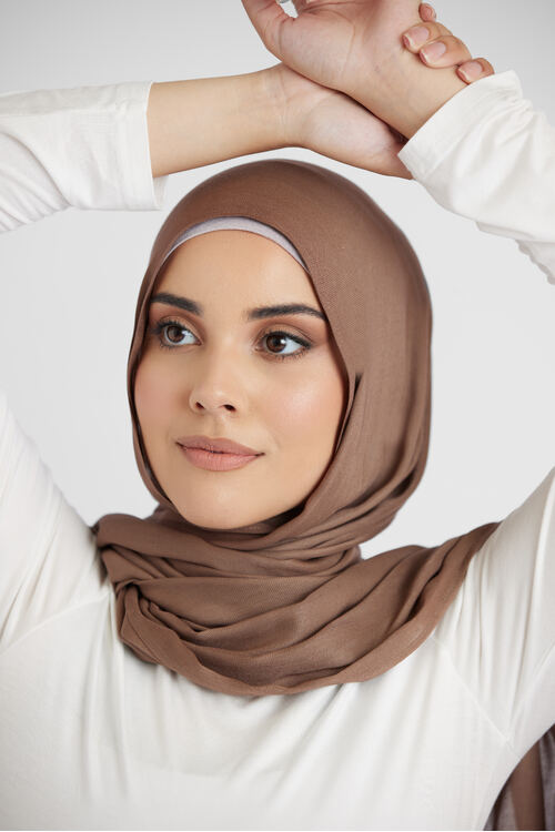 Toffee Bamboo Twill Hijab