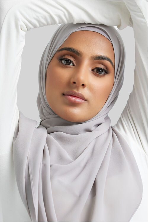 Steel Plain Hijab [size: Shawl - 60cm x 170cm]