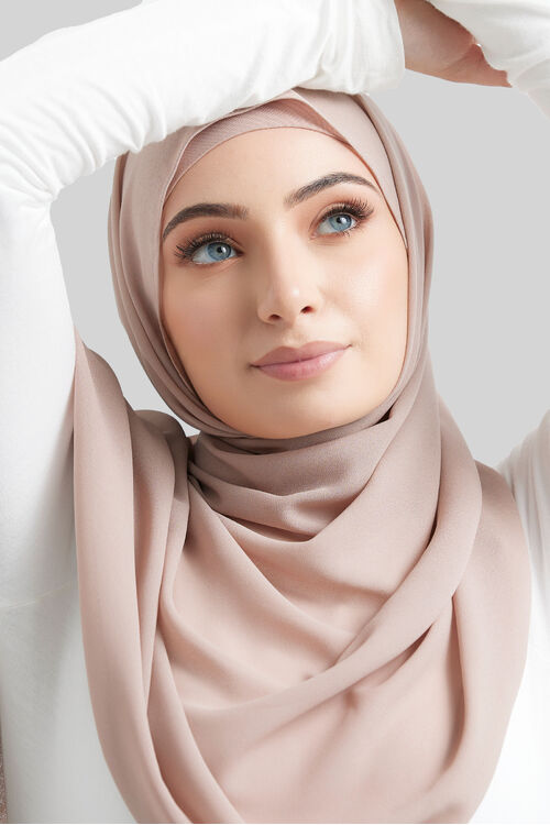 Latte Plain Hijab [size: Shawl - 60cm x 170cm]