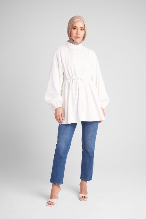 White Drawcord Tunic [size: 8]