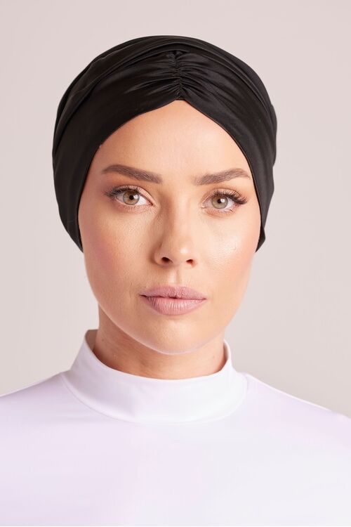Black Ruched Turban