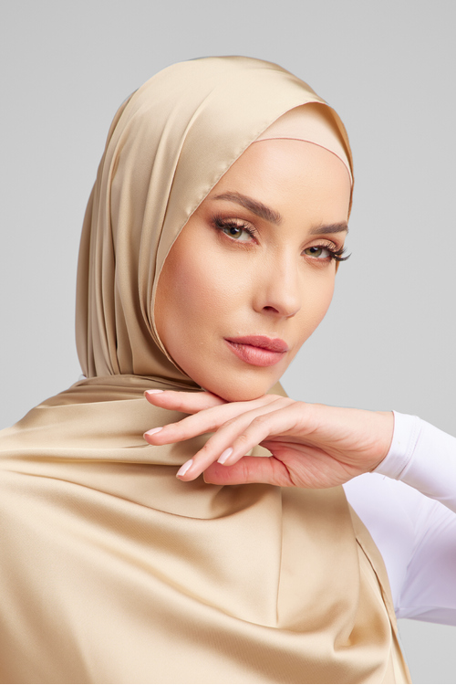 Nude Luxurious Silk Hijab