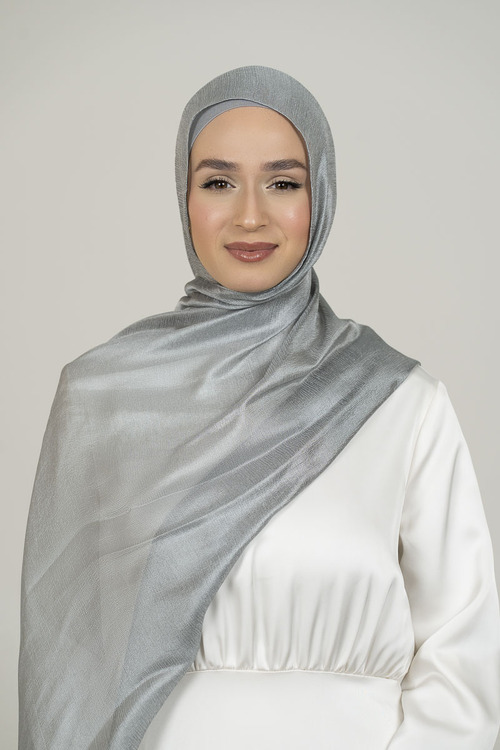 Gray Luxurious Satin Hijab