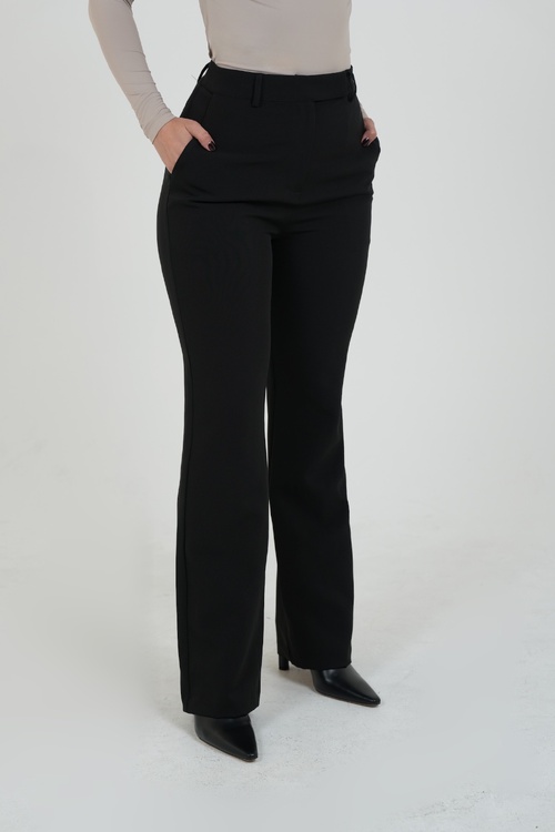 Black Straight Trousers [size: 6]