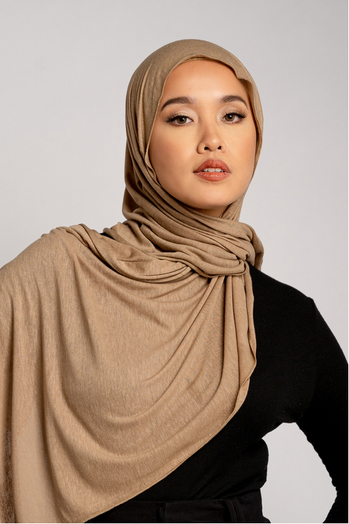 Green Stretch Linen Hijab